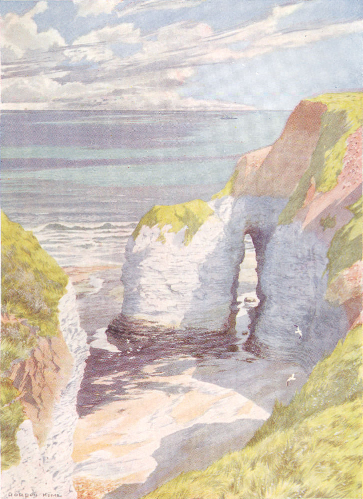 YORKS. Flamborough Head 1908 old antique vintage print picture